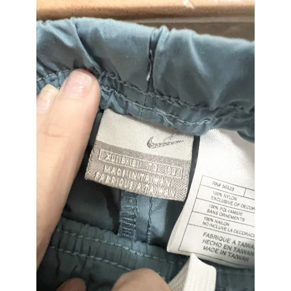 Vintage 90s Nike Wide Leg Baggy Lightweight Track Pants Size XL Blue Pockets